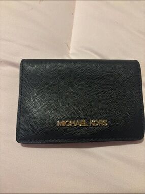 Michael Kors Black Saffiano Bifold Wallet with Gold Hardware